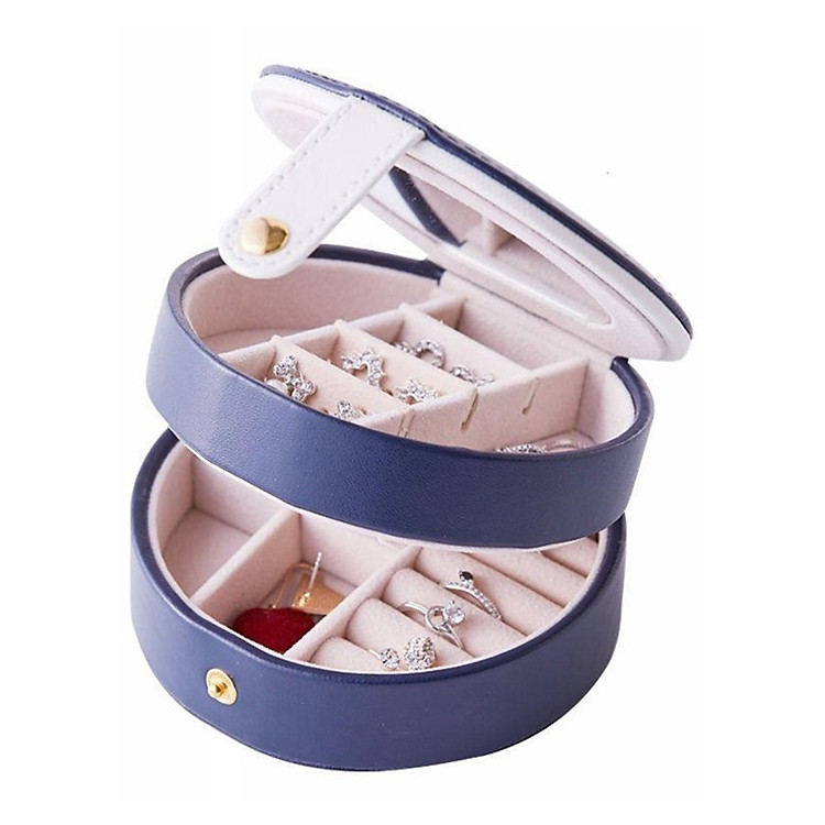 Hộp đựng trang sức cao cấp ALUVI AL502, 2 tầng, có chia năng đựng nữ trang, vàng cưới, bông tai, dây chuyền