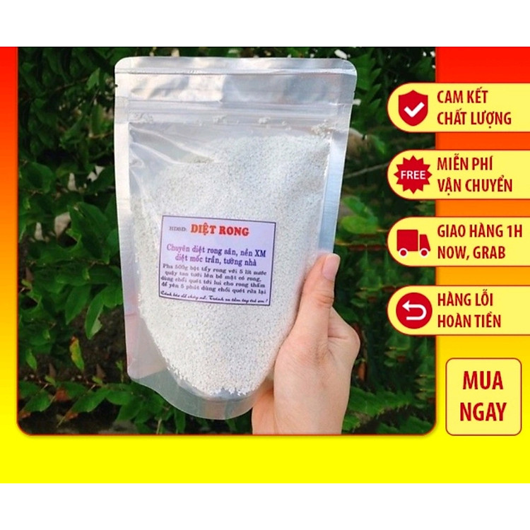 Bột tẩy rong rêu túi 1 kg, tẩy rong nền nhà, nền xi măng, thân cây, diệt khuẩn, nấm mốc