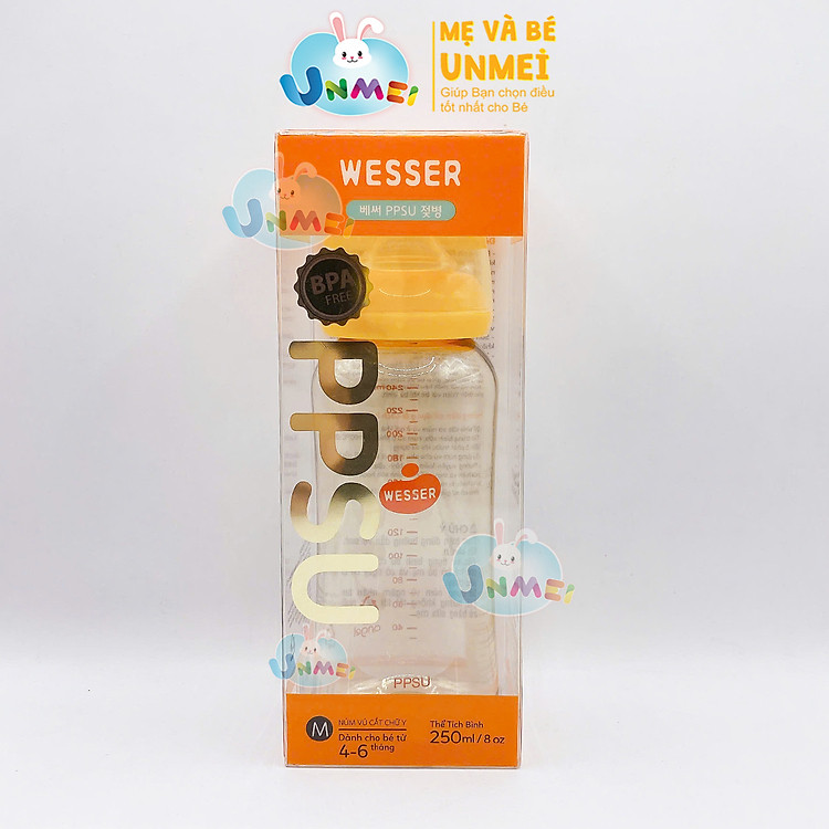 Tham Khảo tại ConCung: Bình sữa PPSU Wesser 250ml UnMei , nhận ngay nhiều Ưu đãi