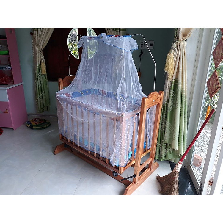 Nôi Điện Gỗ Cho Bé 3 Chức Năng Nôi - Võng - Củi