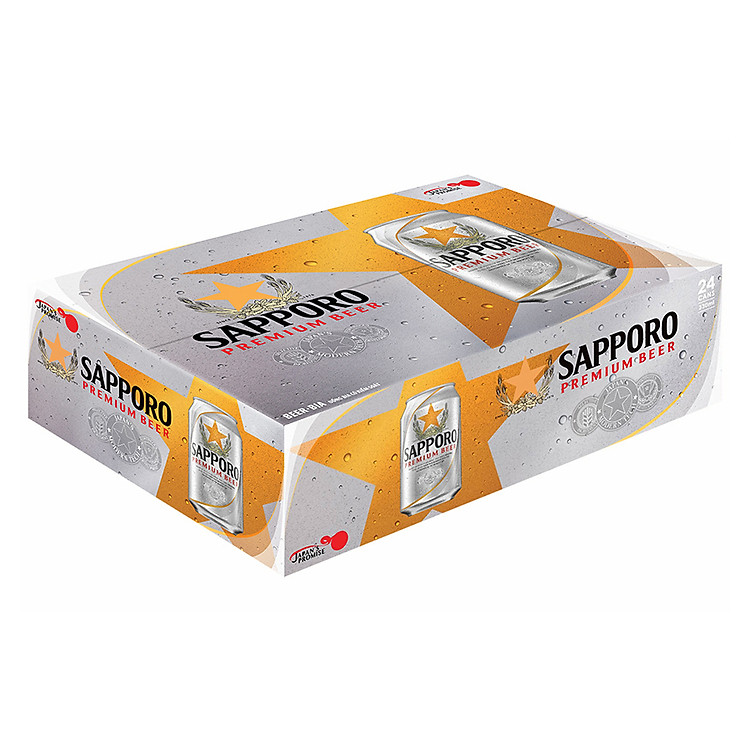 Thùng 24 Lon Bia Sapporo Premium (330ml)