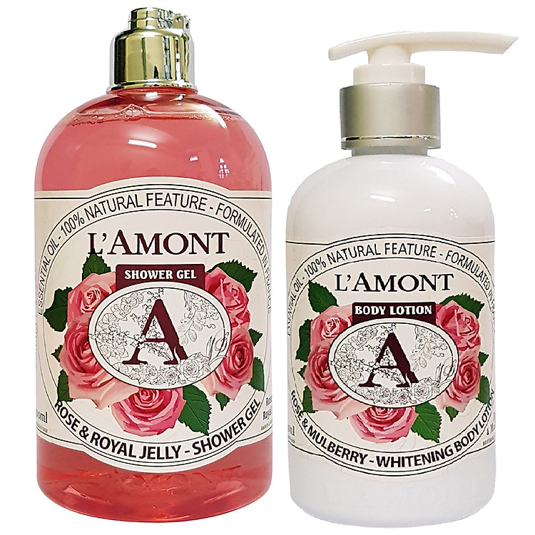 Combo Chăm Sóc Da L'amont En Provence Rose Sữa Tắm (500ml) + Sữa Dưỡng Thể (250ml)