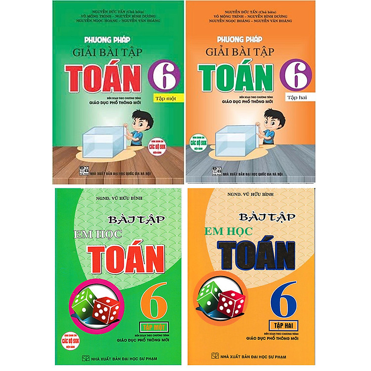 Combo Phương Pháp Giải Bài Tập Toán 6 + Bài Tập Em Học Toán Lớp 6 - Theo Chương Trình Giáo Dục Phổ Thông Mới (Bộ 4 Cuốn) _HA