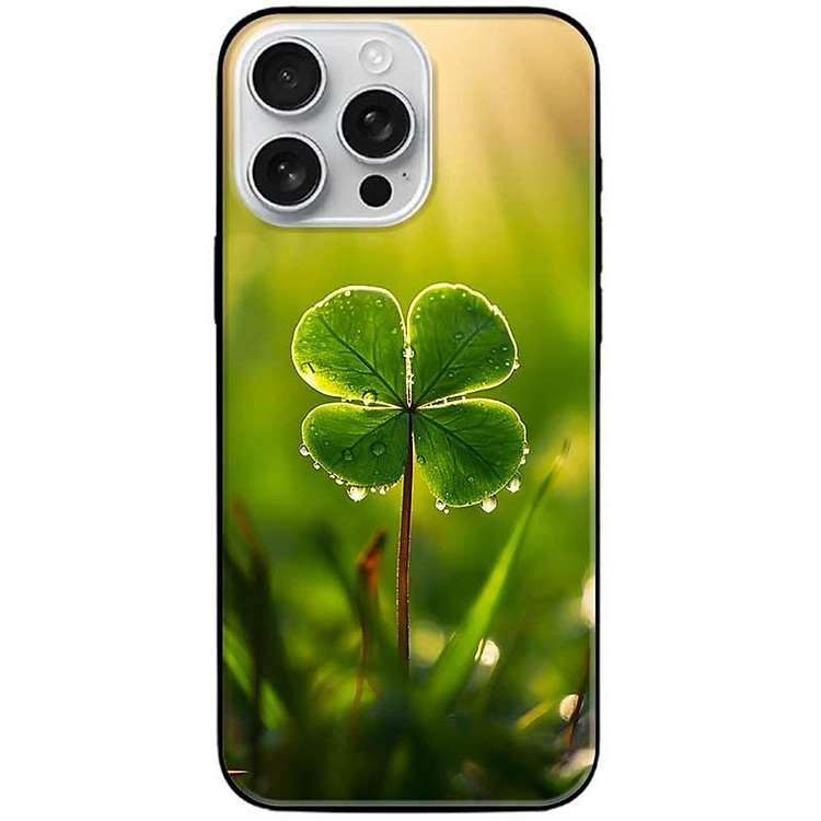 Ốp lưng cho IPhone 15 - 15 Plus - 15 Pro - 15 Pro Max - 16 - 16 Plus - 16 Pro - 16 Pro Max - Cỏ May Mắn Vươn Lên - Hàng Chính Hãng