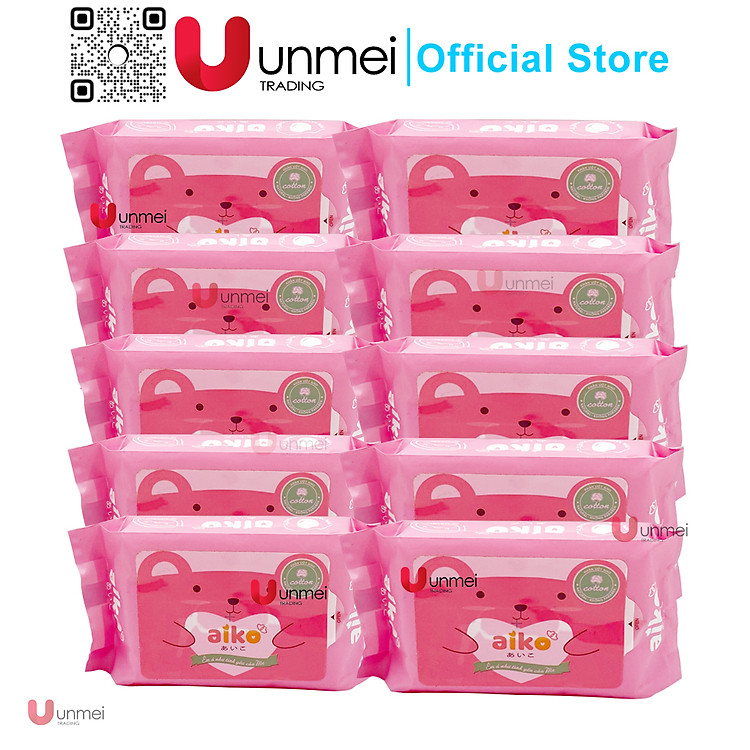 Mua tại Lazada: Set 10 Gói Khăn Uớt AIKO Không Mùi Chính hãng, giá tốt