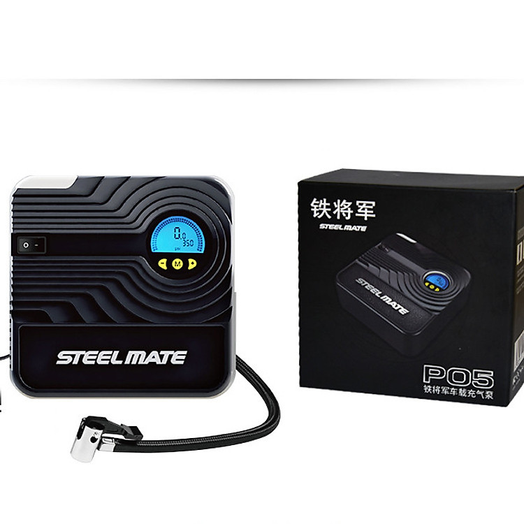 Máy bơm lốp ô tô, xe hơi STEEL MATE cài đặt được thông số bơm, tự ngắt khi đủ áp - Hàng nhập khẩu