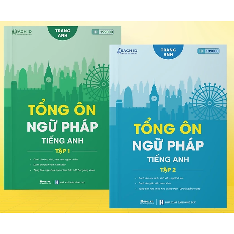 Sách - Combo Tổng ôn ngữ pháp Tiếng Anh - tập 1 + 2 (Moon)