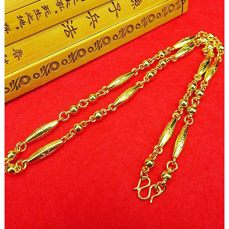 Dây chuyền Unisex Phù hợp Nam Nữ Mạ vàng 24K, 4 lớp, công nghệ Ý, Không phai màu Thiết kế kiểu đốt thoi tinh tế Màu sáng và sang trọng Phù hợp với mọi loại trang phục.