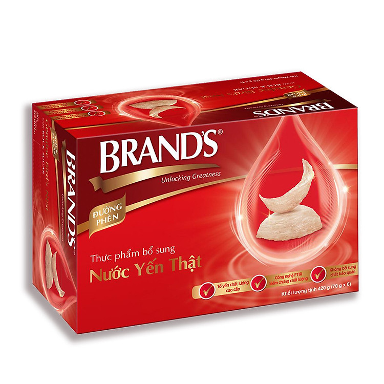 Nước Yến Thật Brand's Có Đường 70g (lốc 6 hũ)