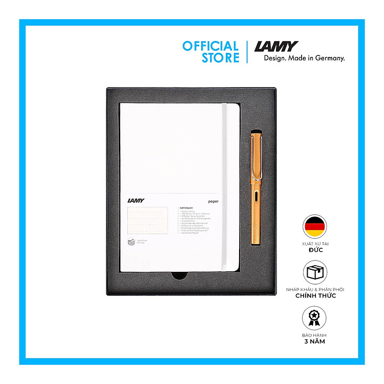 Bộ Sổ Tay Lamy A5 Softcover White + Bút Lamy Al-Star Bronze