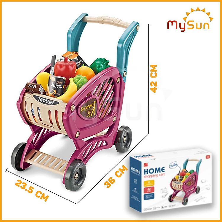 Xe đẩy siêu thị lớn kèm đồ chơi Chính hãng Ưu đãi - Hình ảnh 3