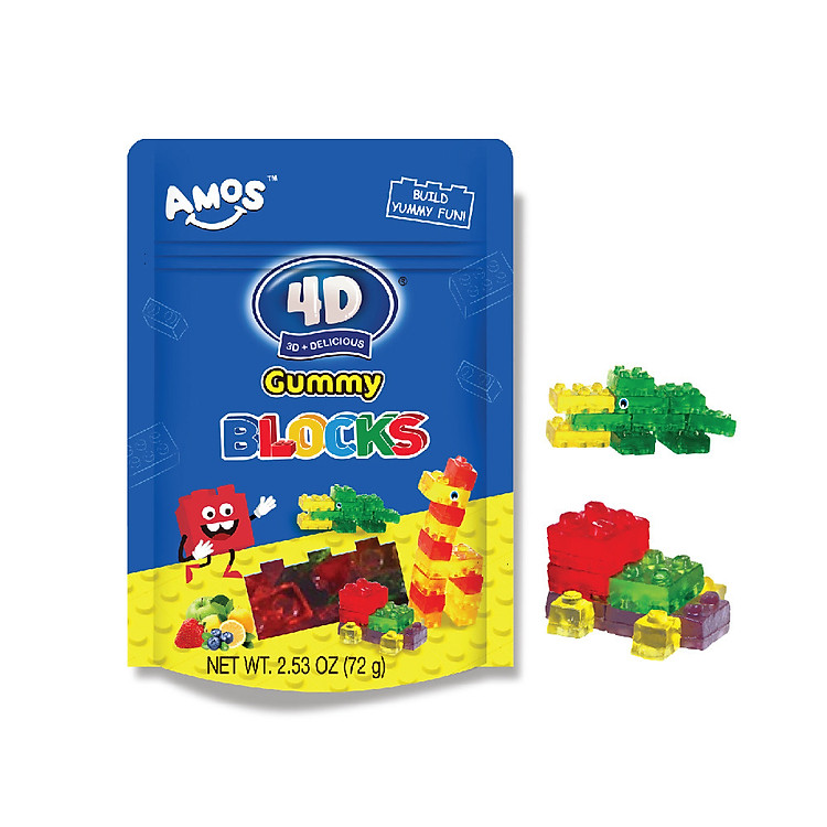 Kẹo dẻo xếp hình 4D gói 72g, chất lượng quôc tế