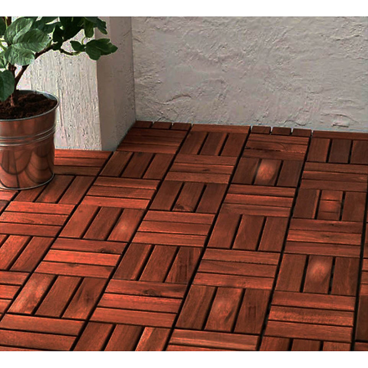 9 tấm ván sàn - Loại 12 nan màu nâu đỏ