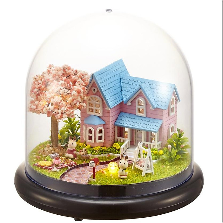 Nhà búp bê DIY trong lồng chụp mica - Sakura Love