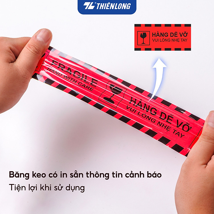 Băng keo Fragile Thiên Long BKD-001 (50m) - Ảnh 2