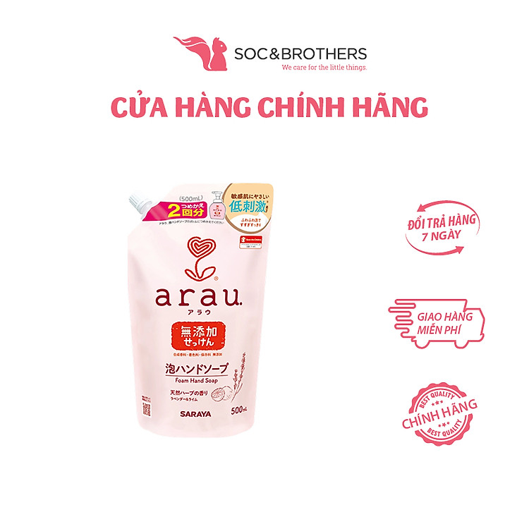 Nước rửa tay Arau 500ml tại Soc&Brothers Chính hãng Giá tốt - Hình ảnh 2