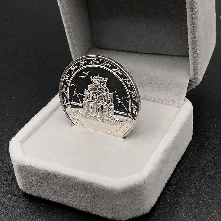 Đồng Xu Đánh Gió Bạc Ta S999 Hình Rùa Hồ Gươm (Loại To) - Ảnh 6