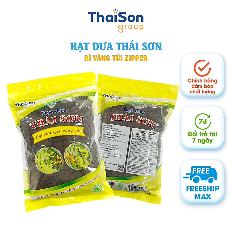 Hạt Dưa sạch Thái Sơn rang củi không nhuộm màu ngon đặc biệt túi Zipper 1Kg bì vàng HD1MVZ