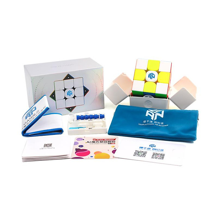 Rubik Gan 11 M Pro 3x3x3 Stickerless nam châm kép - Rubik 3x3 mã Gan Air Pro