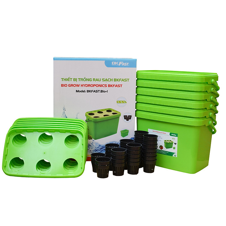 Combo: Thiết bị trồng rau sạch thủy canh BKast + 03 Túi dinh dưỡng thủy canh 260g