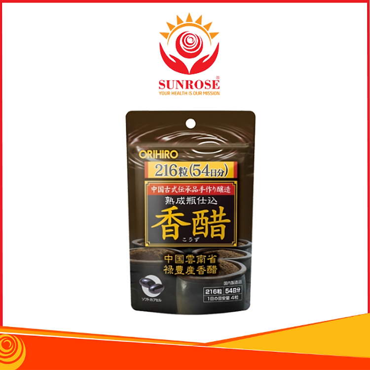 GIẤM ĐEN ORIHIRO viên uống Tpbvsk Hỗ trợ G.cân, Chuẩn Nhật Bản, Túi/ 216 Viên