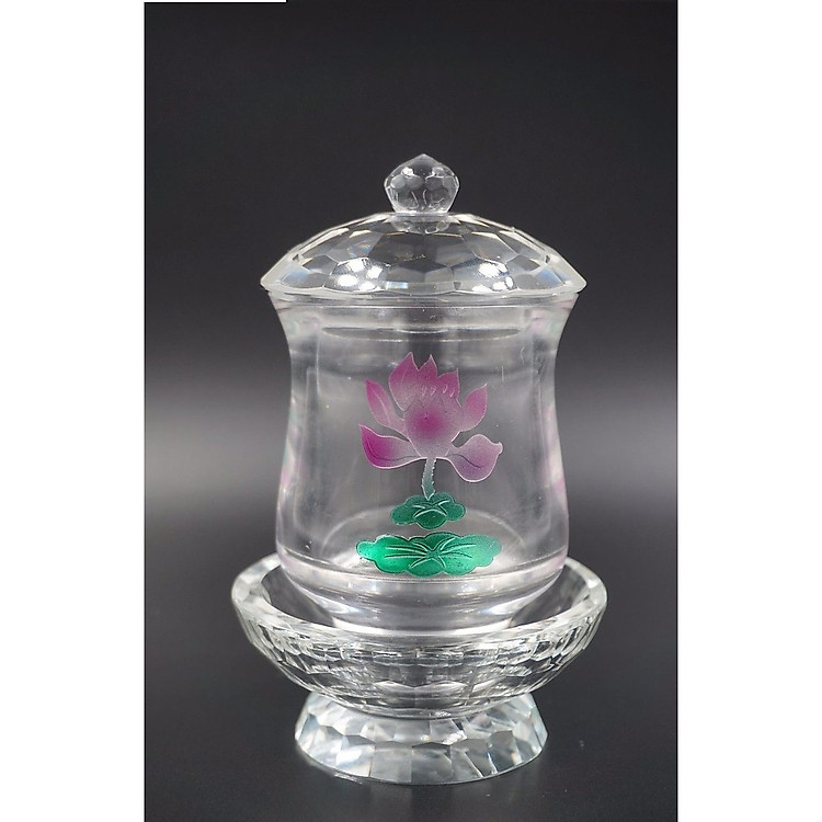 Ly nước thờ phật thủy tinh pha lê cao cấp AN1303