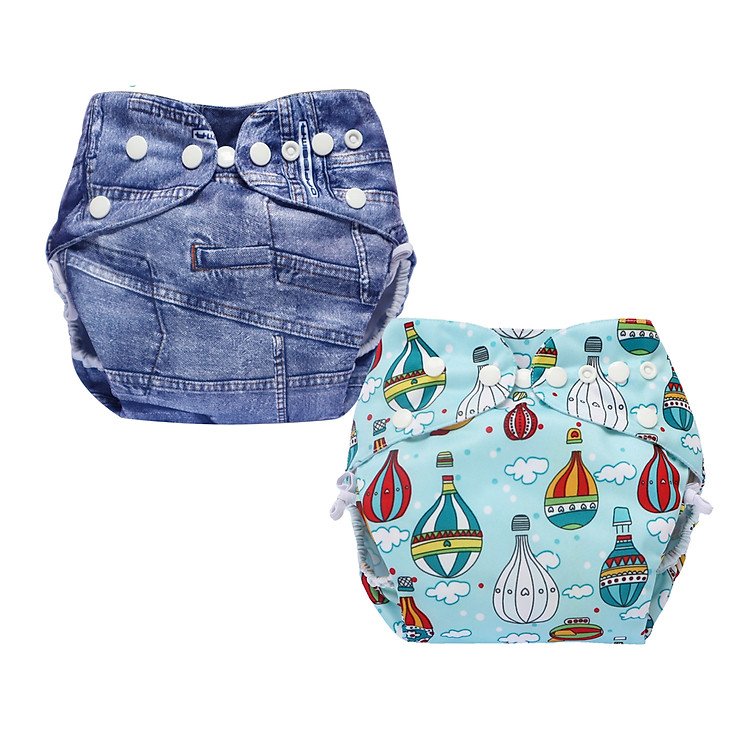Combo 2 bộ tã vải Đêm Siêu chống tràn BabyCute size S, M, L, XL, XXL - Giao mẫu ngẫu nhiên