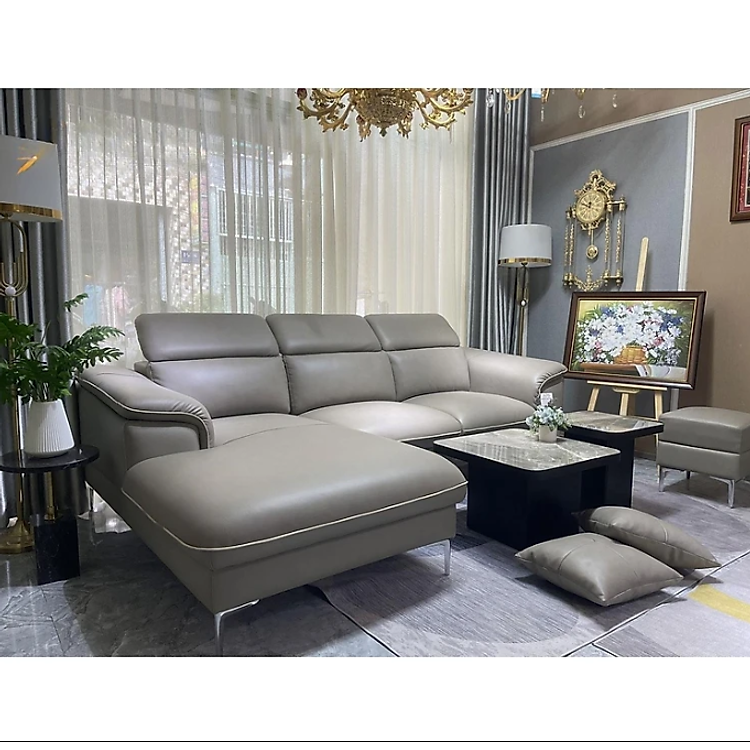 Sofa băng da bò Italy Tundo màu xám SFBCT09 2m6 hàng cao cấp chuẩn da bò nhập khẩu Ý
