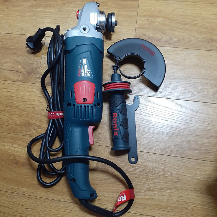 Máy mài tay cầm dài Ronix 125mm Model 3165 tặng kèm 3 lưỡi mài