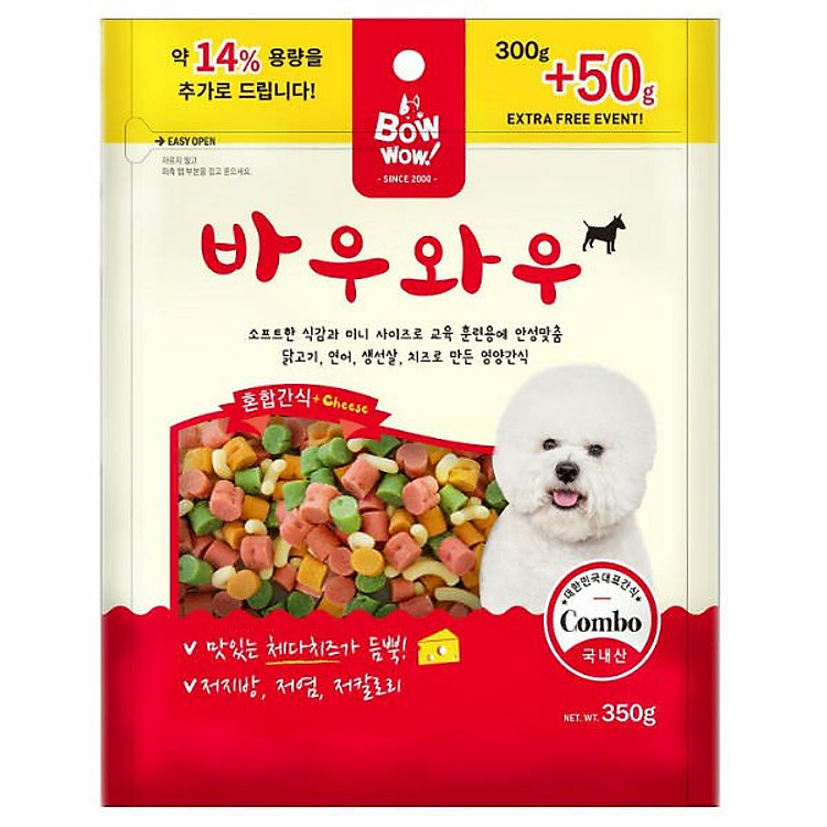 Snack Hỗn Hợp Cho Chó Bowwow MX-MS-350 (350g)