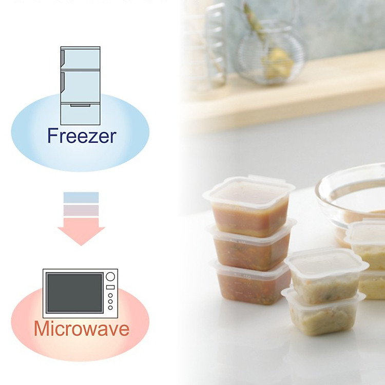 Bộ 6 hộp trữ thức ăn Richell Chính hãng Giá tốt - Hình ảnh 4