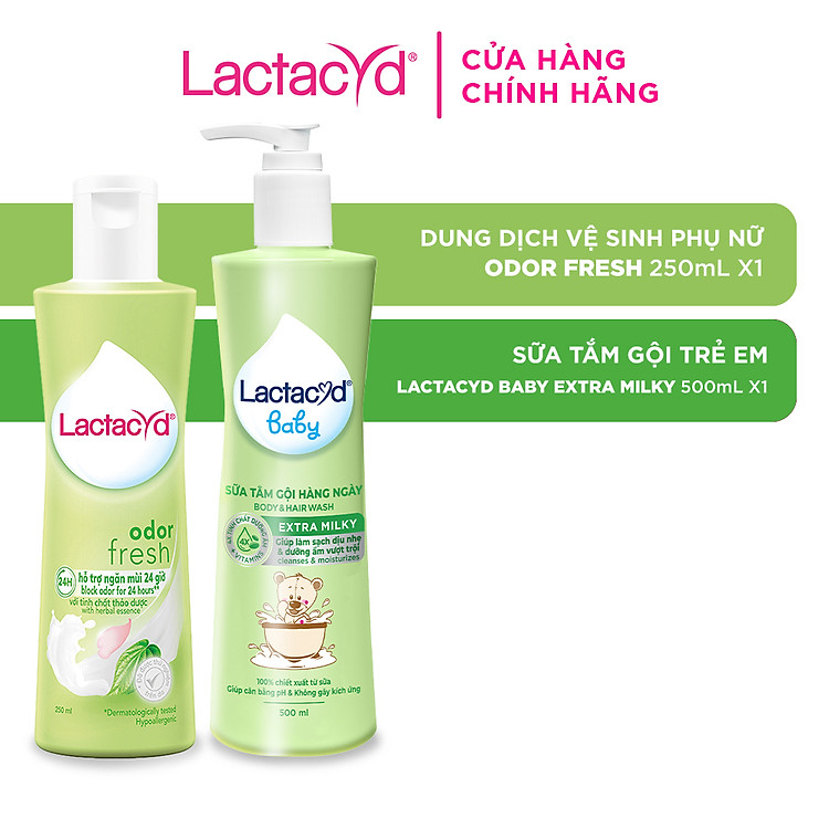 Bộ Dung Dịch Vệ Sinh Lactacyd 250ml & Sữa Tắm Gội 500ml Chính hãng Tiết kiệm - Hình ảnh 2