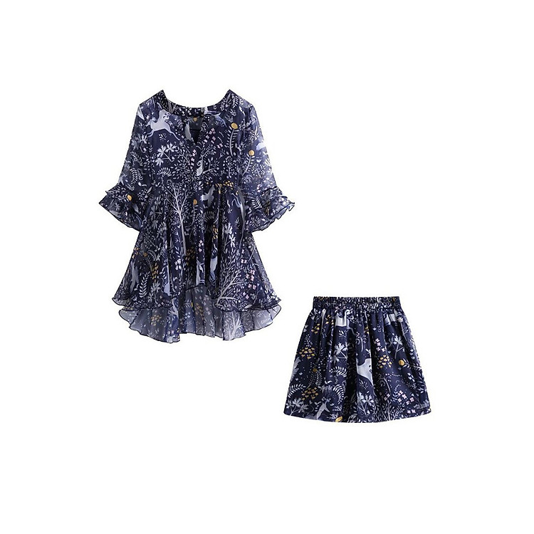 Set đồ bộ kiểu 2 món xếp li tay loe
