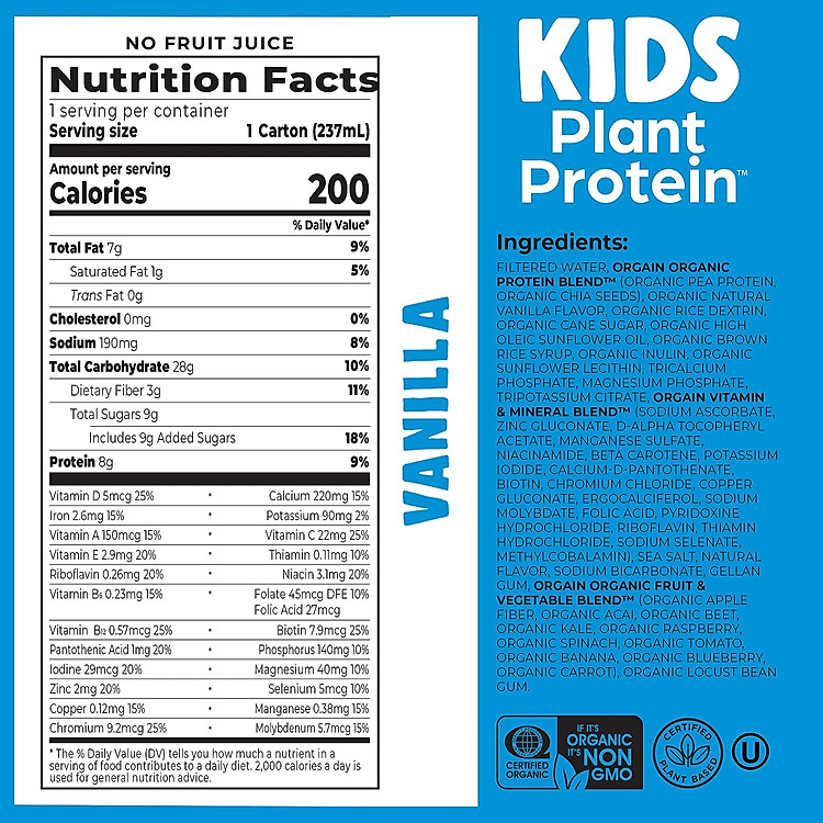 Mua Sữa Tươi Hữu Cơ Orgain Kids Vani Đảm bảo Ưu đãi - Hình ảnh 3