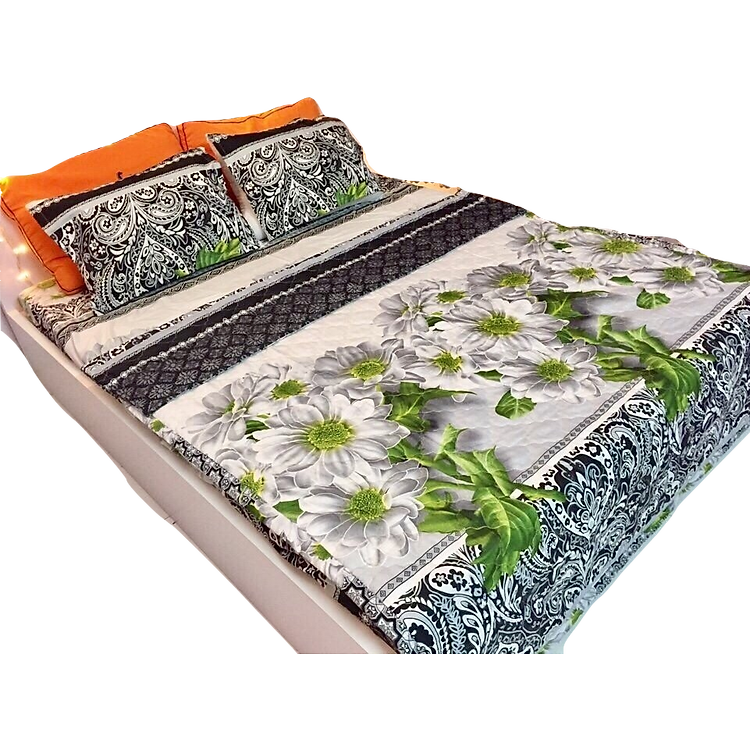 Chăn hè Cotton Poly hoa 3D