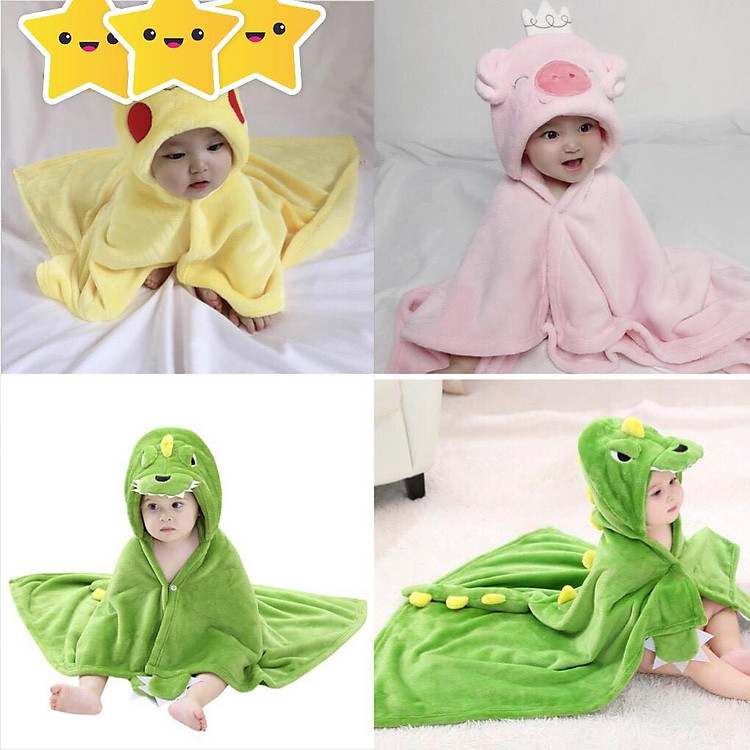 Áo choàng bằng lông hình thú cho bé trai và gái 0-3 tuổi
