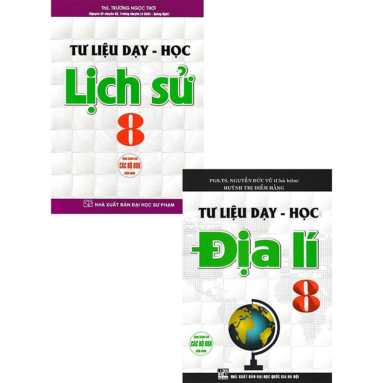 Sách - Combo 2 Cuốn Tư Liệu Dạy - Học: Lịch Sử + Địa Lí - Lớp 8 - Dùng Chung Cho Các Bộ SGK Hiện Hành - Hồng Ân