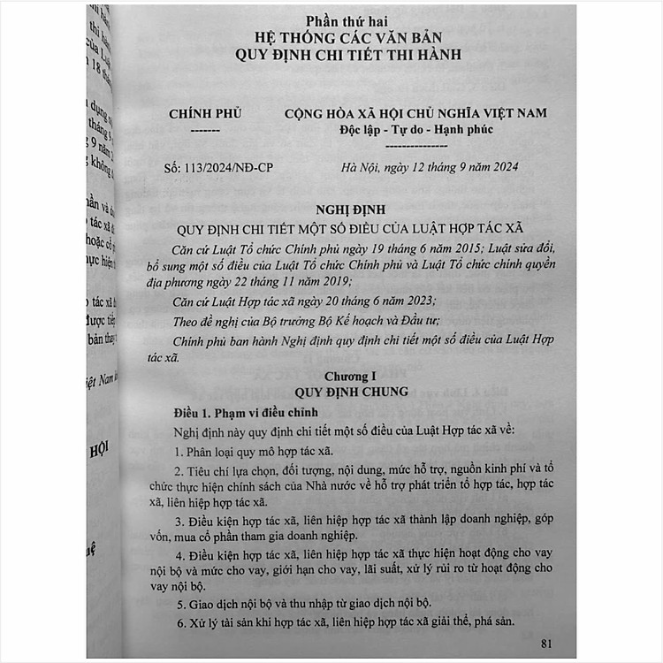 Luật Hợp Tác Xã – Hệ Thống Những Văn Bản Quy Định Chi Tiết Thi Hành (V2523T) - Ảnh 6