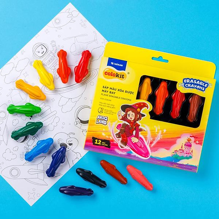 Hộp Sáp Màu Rửa Được Máy Bay Colorkit (12 màu) - Ảnh 5