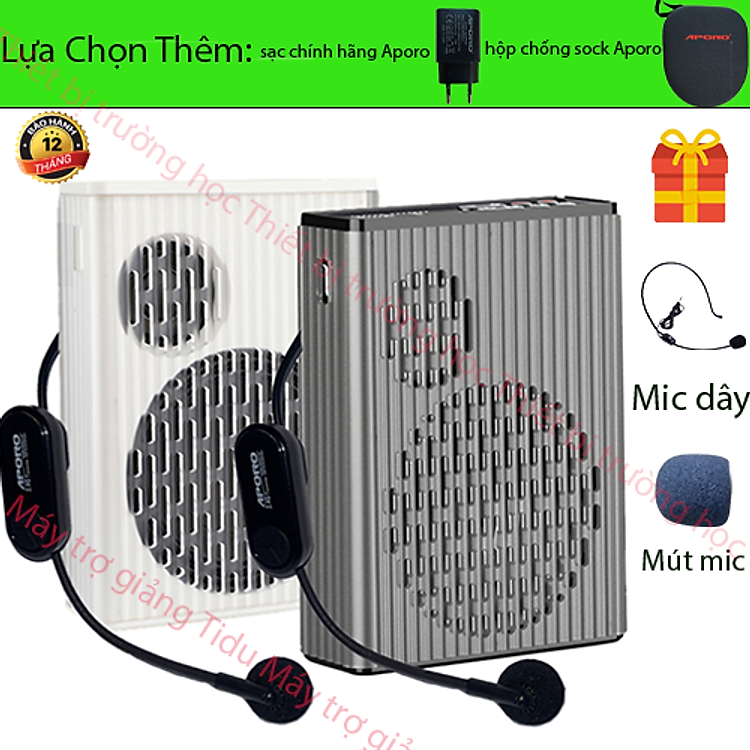 Loa Máy Trợ Giảng không dây Aporo T58 2.4G Plus Bluetooth 6.0 Công Suất Lớn 50W, Pin Khủng, Âm Thanh Chân Thực, BH 12T, Hàng chính hãng