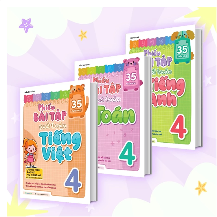 Phiếu Bài Tập Cuối Tuần Toán, Tiếng Việt, Tiếng Anh Lớp 4