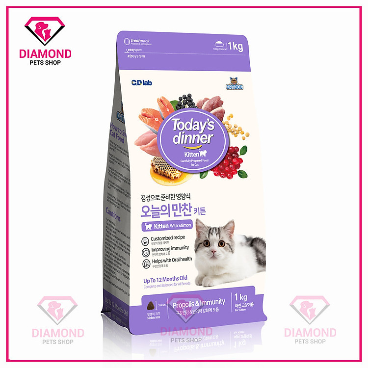(1kg) Thức ăn cho mèo nhỏ Today's Dinner