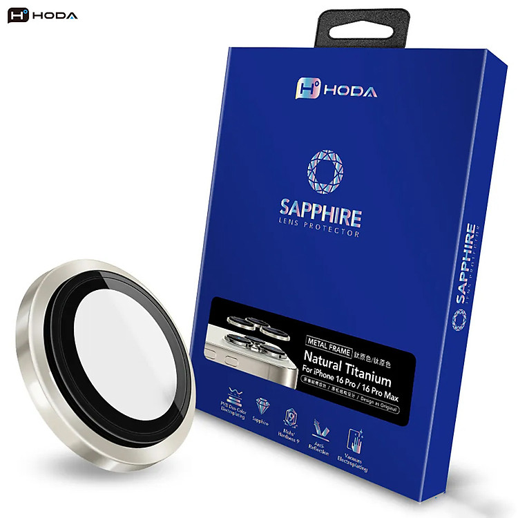 Dán cường lực bảo vệ camera HODA Sapphire dành cho iPhone 16 Pro Max/16 Pro/15 Pro/15 Pro Max - Hàng Chính Hãng