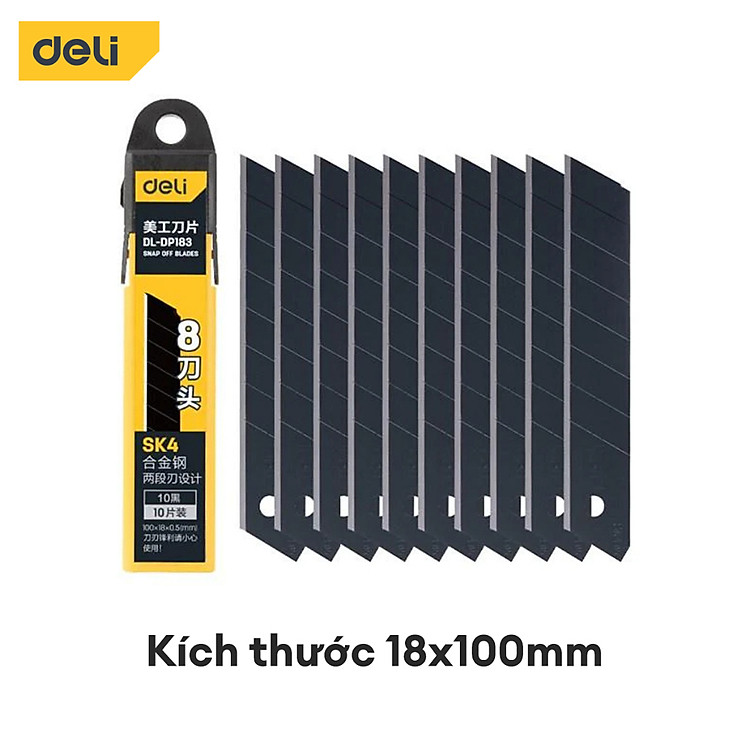 Lưỡi Dao Rọc Giấy Deli (Hộp 10 chiếc)