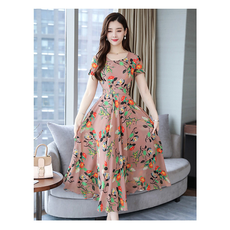 Váy - Đầm Trung Niên Dáng Xòe Dài