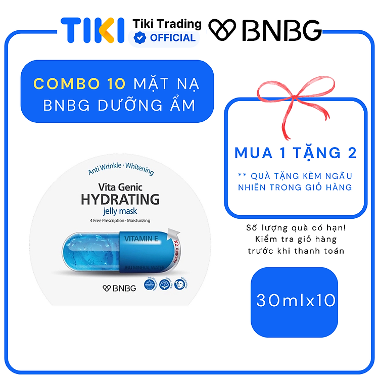 Combo 10 Mặt Nạ BNBG Hydrating Vita Genic Jelly Mask Dưỡng Ẩm Da Đa Tầng 30mlx10