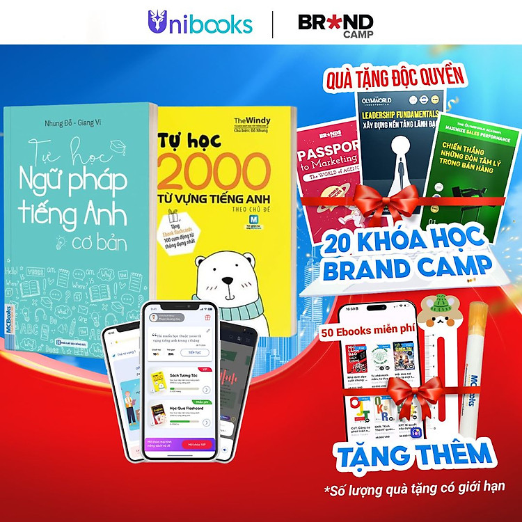 Sách - Combo Tự học ngữ pháp tiếng Anh cơ bản và Tự học 2000 từ vựng tiếng Anh theo chủ đề - Khổ nhỏ cầm tay