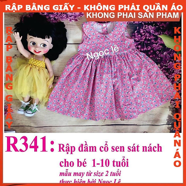 Rập đầm cổ sen sát nách - Rập giấy A0 mã R341 (bản vẽ) - Ảnh 3