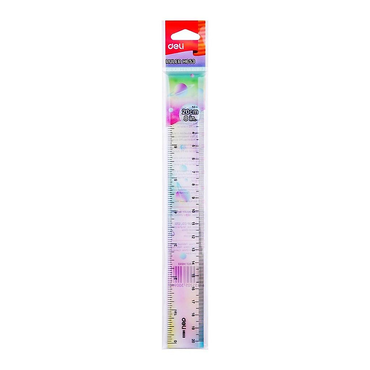 Thước Kẻ Màu Cực Quang 20 cm - Deli EH653 - Ảnh 2