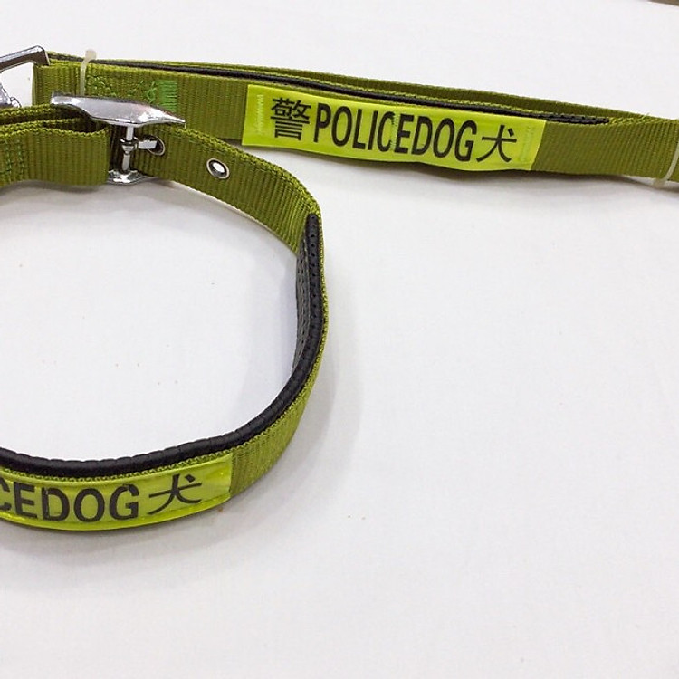 Bộ dây và vòng cổ cho chó Police size 2cm
